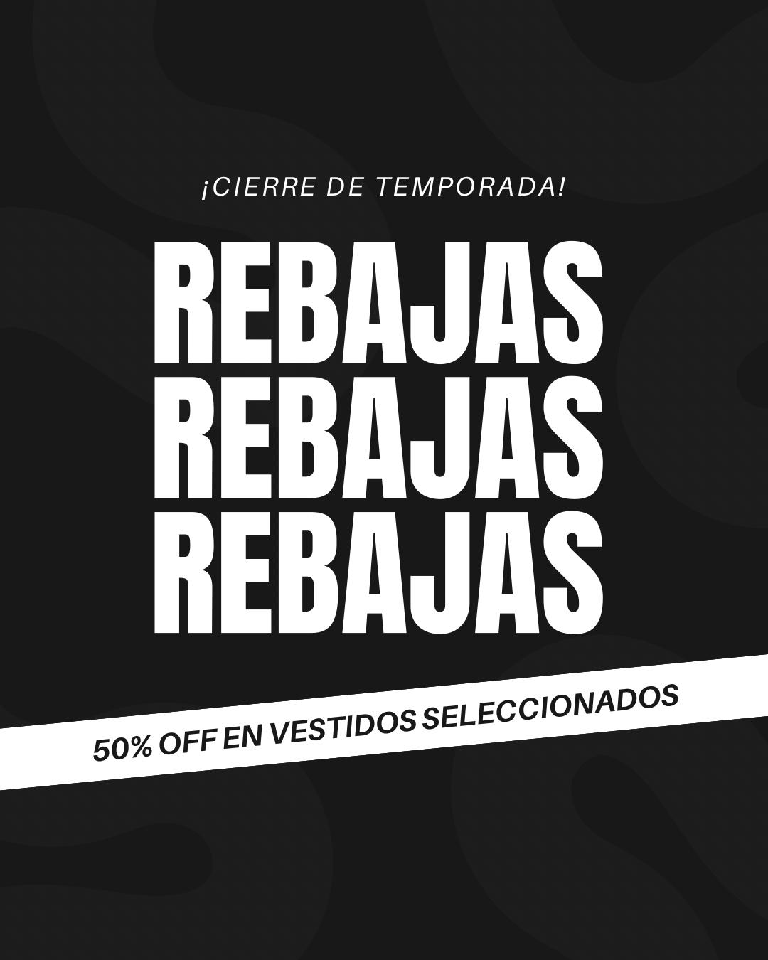 50% OFF EN VESTIDOS SELECCIONADOS