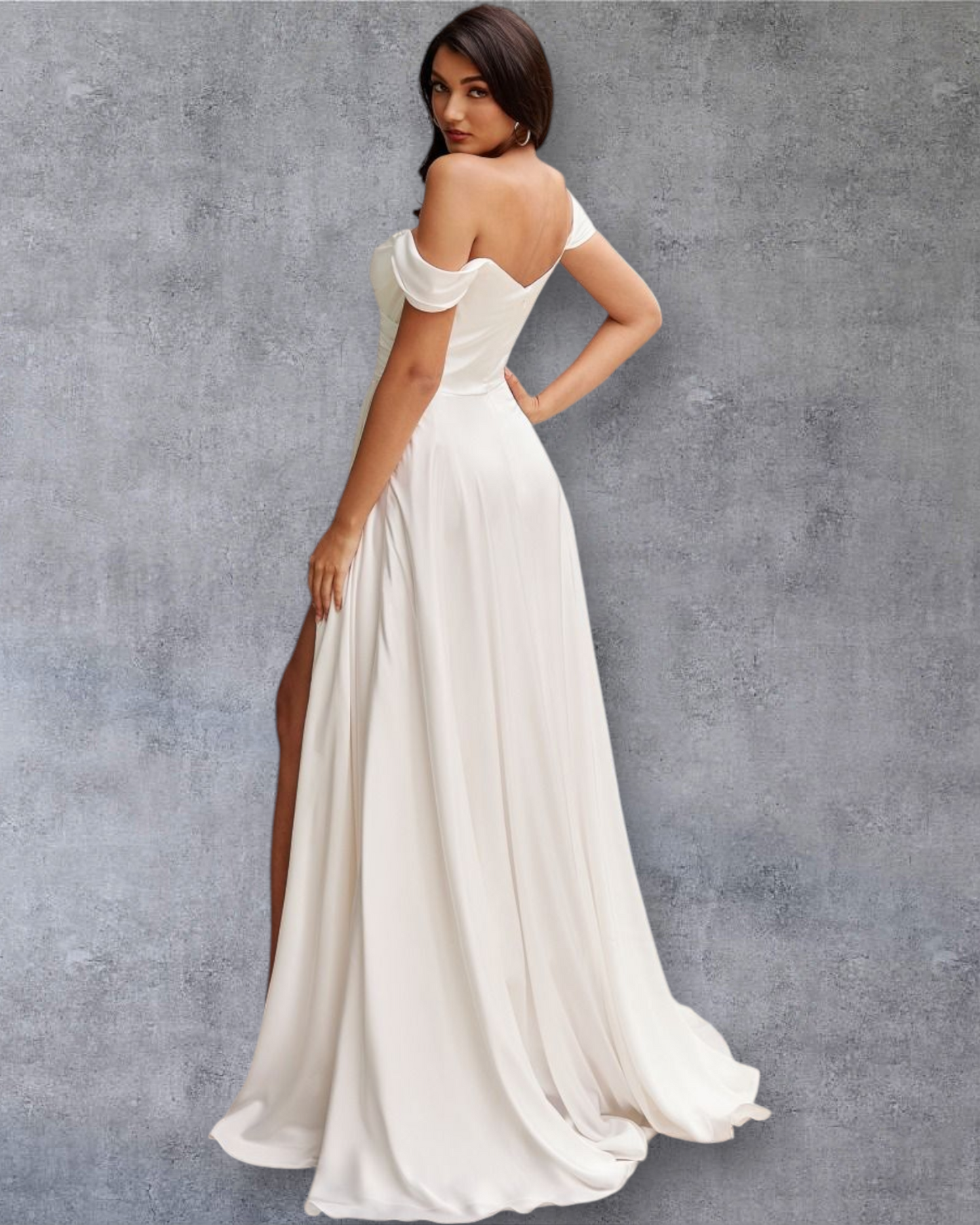 Vestido de Novia Romántico con Escote Bardot