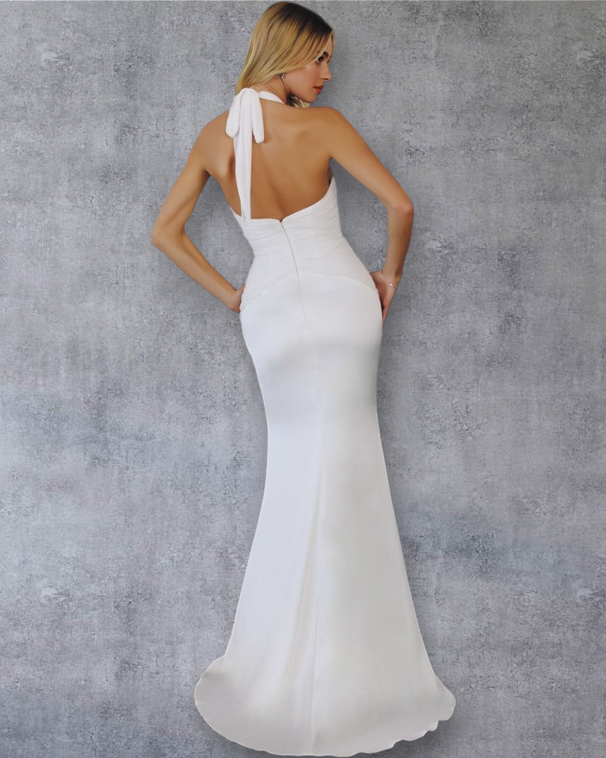 Vestido de Novia Halter en Satén